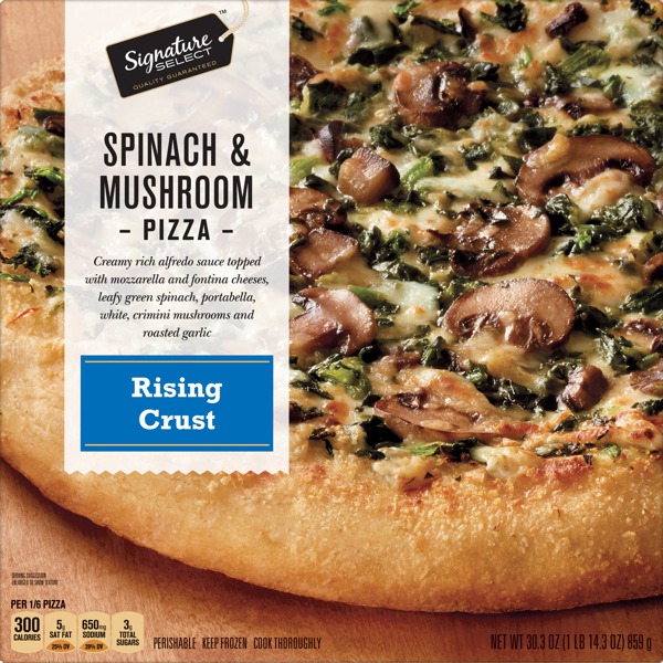 Signature Select RISING CRUST SPINACH & MUSHROOM PIZZA 1Source