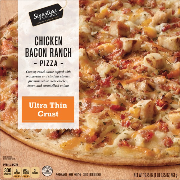 Signature Select Ultra Thin Crust Chicken Bacon Ranch Pizza 1source