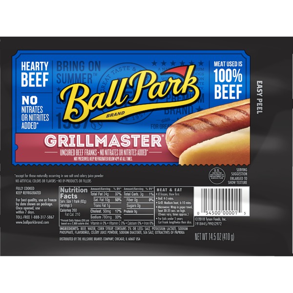 Ball Park® Grillmaster Hearty Beef Franks, Bunsize Length, 5 Count 1Source