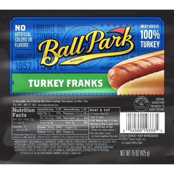 Ball Park® Turkey Franks Original Length 8 Count 1Source