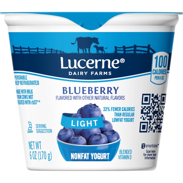 Lucerne Dairy Farms BLUEBERRY LIGHT NONFAT YOGURT 1Source