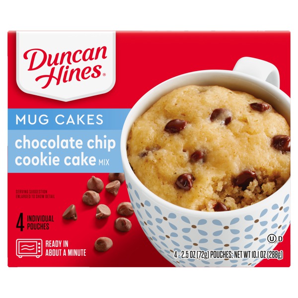 Duncan Hines Chocolate Chip Cookie Cake Mix Mug Cakes 1Source