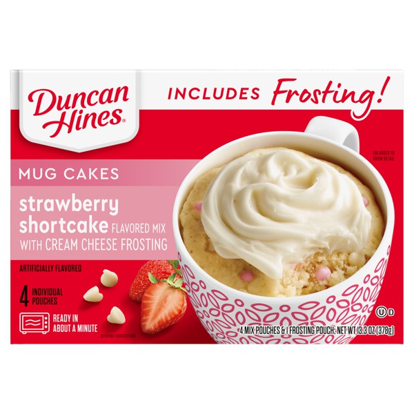 Duncan Hines Strawberry Shortcake Flavored Mug Cakes Mix With Cream