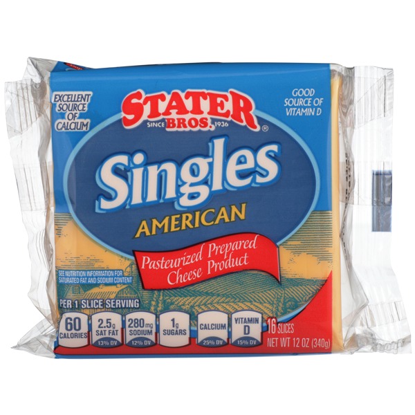 Stater Bros. Singles American Pasteurized Prepared Cheese Product 1Source