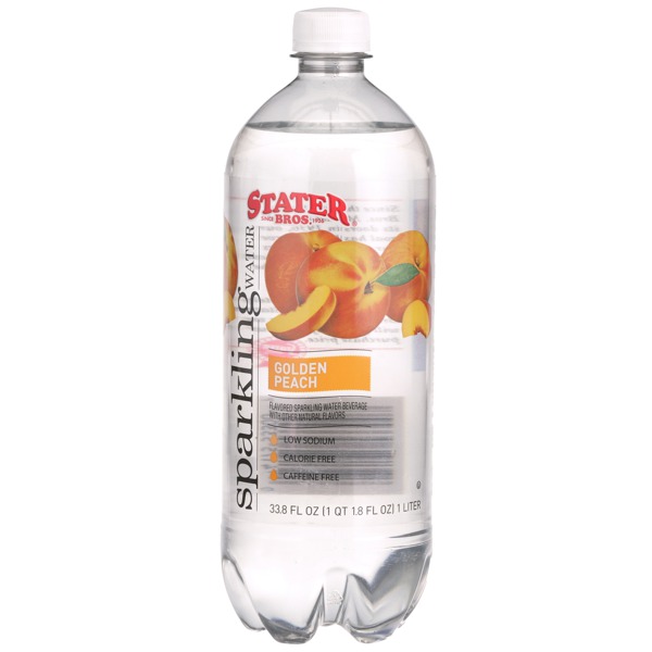 Stater Bros. Golden Peach Flavored Sparkling Water Beverage 1Source
