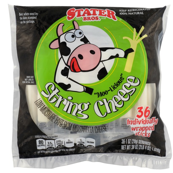 Stater Bros. LowMoisture Part Skim Mozzarella Cheese 1Source