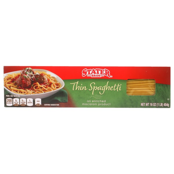 Stater Bros. An Enriched Macaroni Product, Thin Spaghetti 1Source