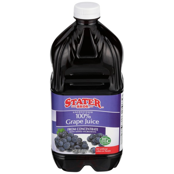 Stater Bros. Unsweetened 100 Grape Juice From Concentrate 1Source