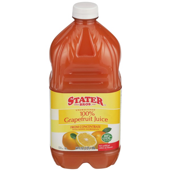 Stater Bros. Unsweetened 100 Grapefruit Juice From Concentrate 1Source
