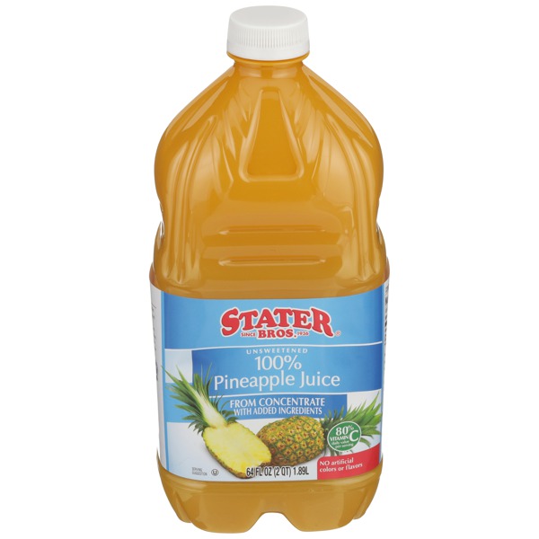 Stater Bros. Unsweetened 100 Pineapple Juice From Concentrate 1Source