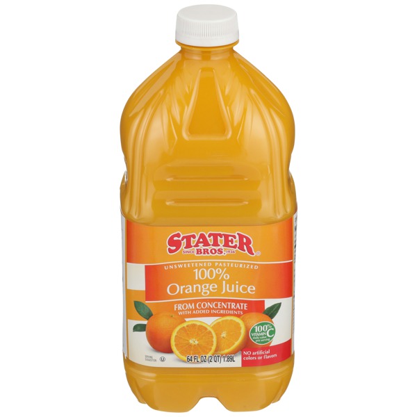 Stater Bros. Unsweetened Pasteurized 100 Orange Juice From Concentrate