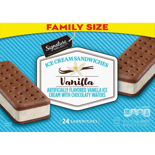 Signature Select Artificially Flavored Vanilla Ice Cream With Chocolaty