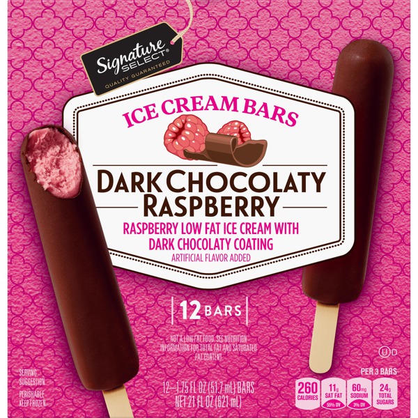 Signature Select RASPBERRY LOW FAT ICE CREAM WITH DARK CHOCOLATY