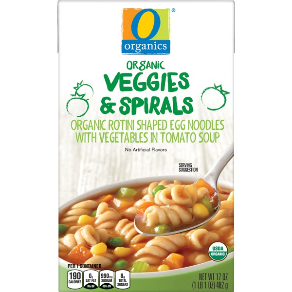 O Organics ORGANIC ROTINI SHAPED EGG NOODLES WITH VEGETABLES IN TOMATO