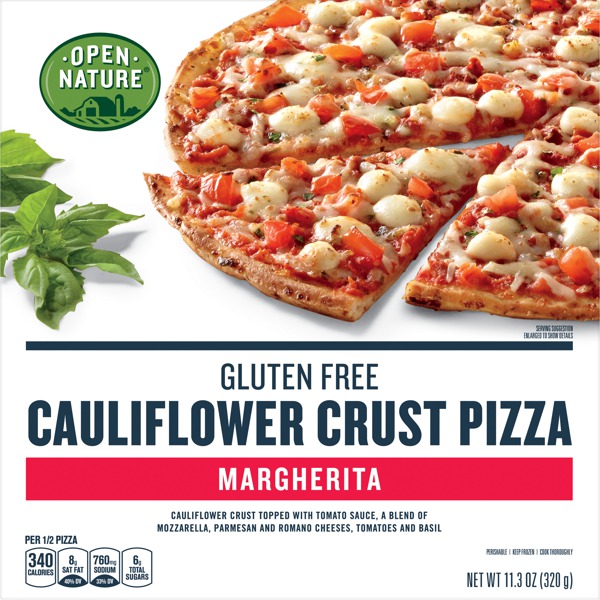 Open Nature Cauliflower Crust Topped With Tomato Sauce A Blend Of ...