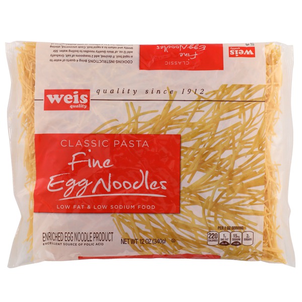 Weis Quality ENRICHED EGG NOODLE PRODUCT CLASSIC PASTA FINE EGG NOODLES