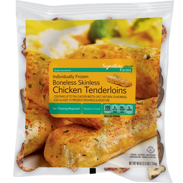 Signature Farms BONELESS SKINLESS CHICKEN TENDERLOINS 1Source