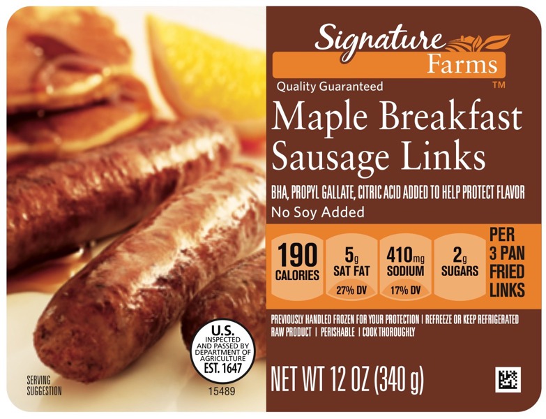 Signature Farms Maple Breakfast Sausage Links 1Source