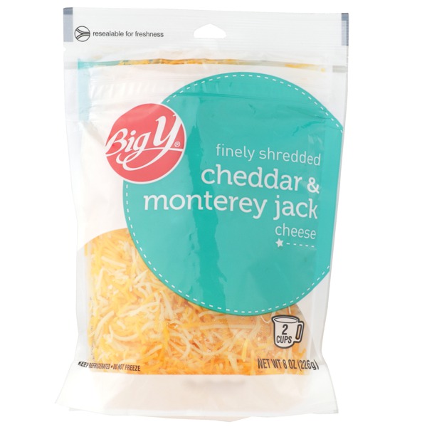 Big Y FINELY SHREDDED CHEDDAR & MONTEREY JACK CHEESE 1Source
