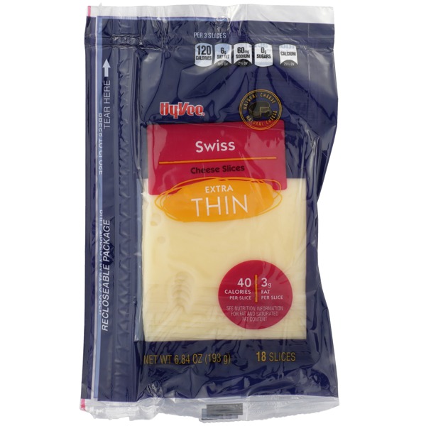 HyVee EXTRA THIN SWISS CHEESE SLICES 1Source