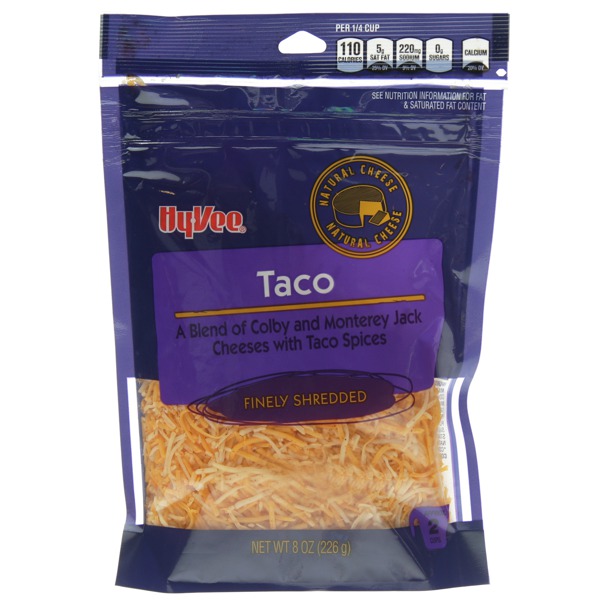 A Blend Of Colby And Monterey Jack Shredded Cheeses With Taco Spices