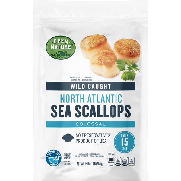 Open Nature Wild Caught North Atlantic Sea Scallops Colossal 1Source