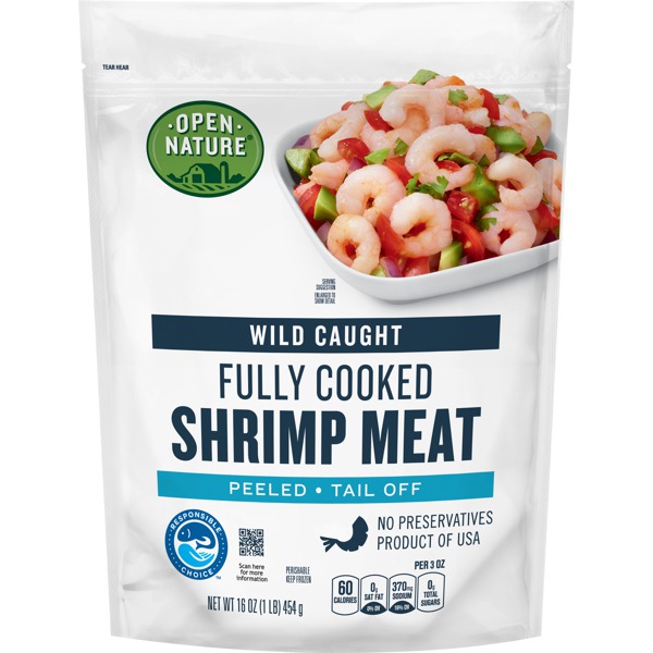 Open Nature WILD CAUGHT FULLY COOKED SHRIMP MEAT 1Source