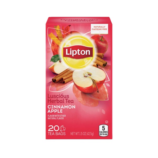 Lipton, Luscious Herbal Tea, Cinnamon Apple Flavor With Other Natural