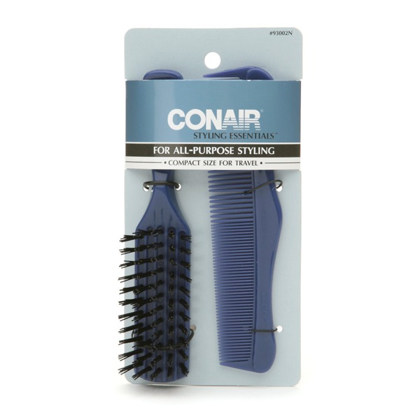 Conair Brush Basic Styling Compact Hairbrush & Comb Set 1Source
