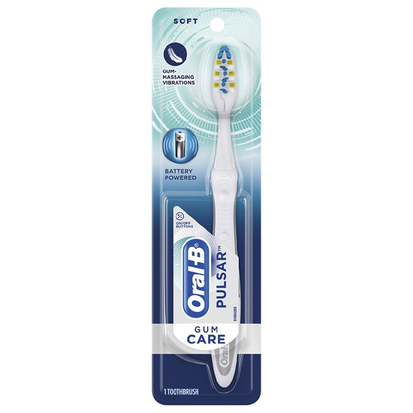 OralB Pulsar Gum Care Battery Powered Soft Bristle Toothbrush 1Source