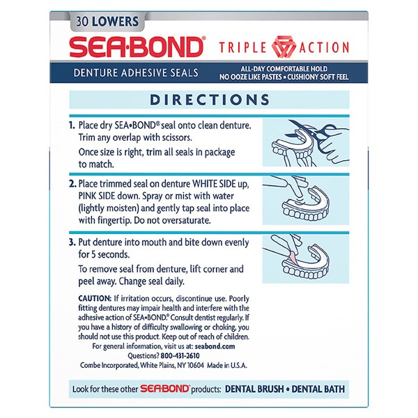 SeaBond Denture Adhesive Wafers Lowers Original 1Source