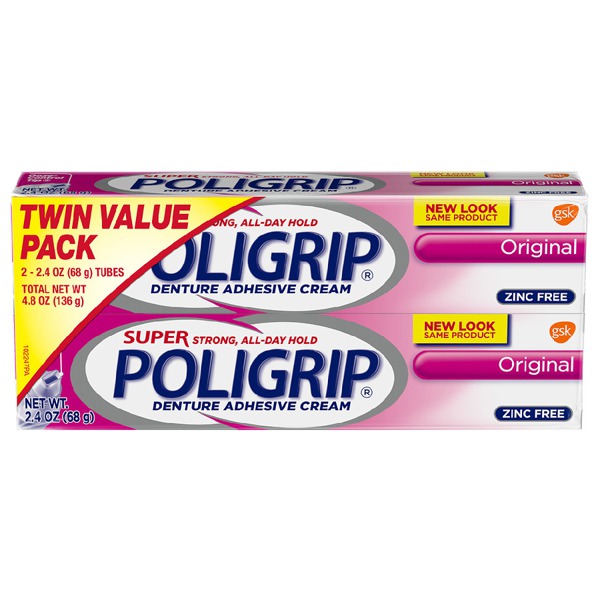 Super Poligrip Original Formula Zinc Free Denture Adhesive Cream