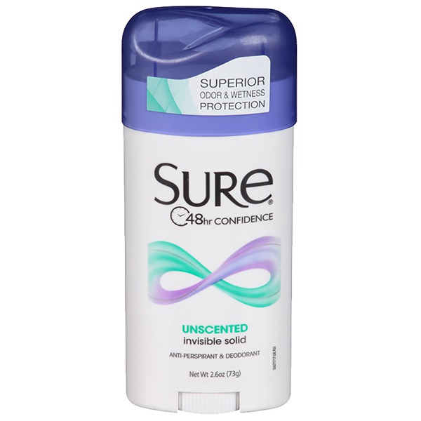 Sure AntiPerspirant & Deodorant Invisible Solid Unscented 1Source