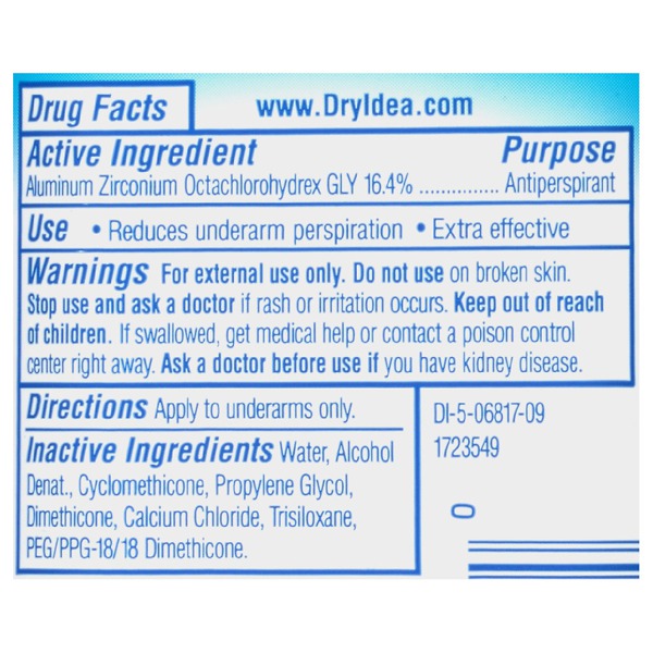 Dry Idea Antiperspirant Deodorant Gel Unscented 1Source