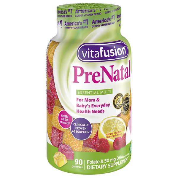 Vitafusion Prenatal Gummy Vitamins Raspberry Lemonade 1Source