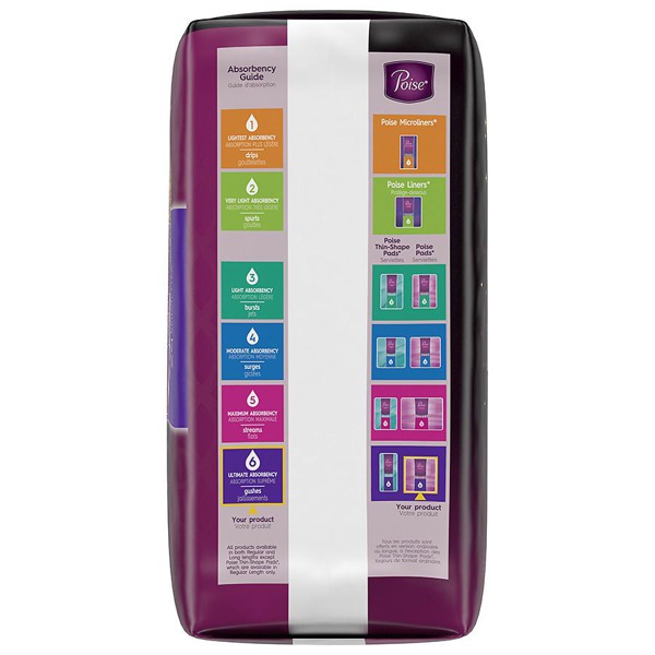 Poise Overnight Incontinence Pads, Ultimate Absorbency, Extra Coverage