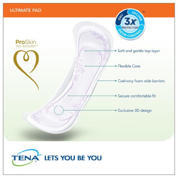 Tena Ultimate Incontinence Pad Fresh And Clean 1Source