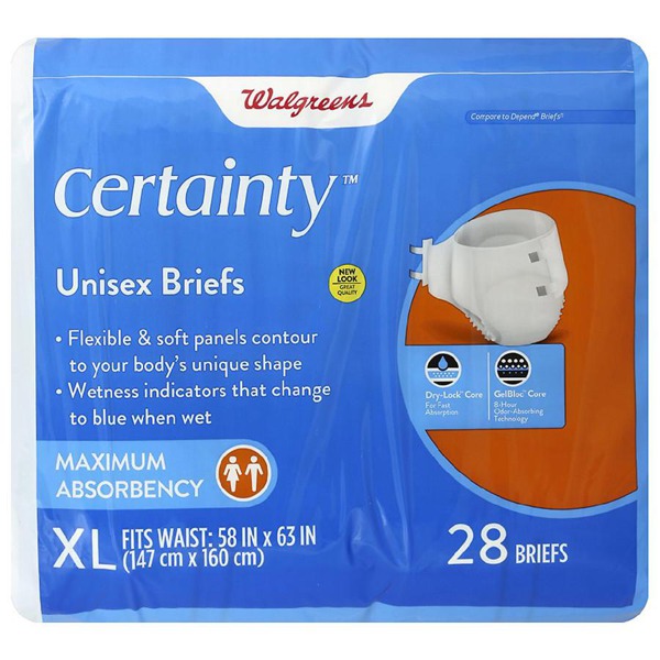 Walgreens Certainty Unisex Briefs Large Large - 1Source