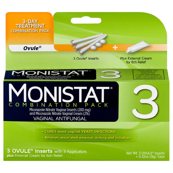 Monistat 3Day Yeast Infection Treatment Combination Pack 1Source