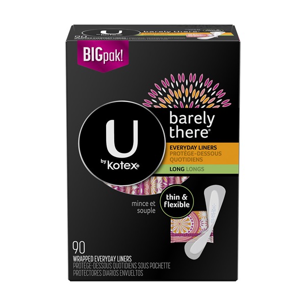 U By Kotex Barely There Folded And Wrapped Pantiliners Long 1Source