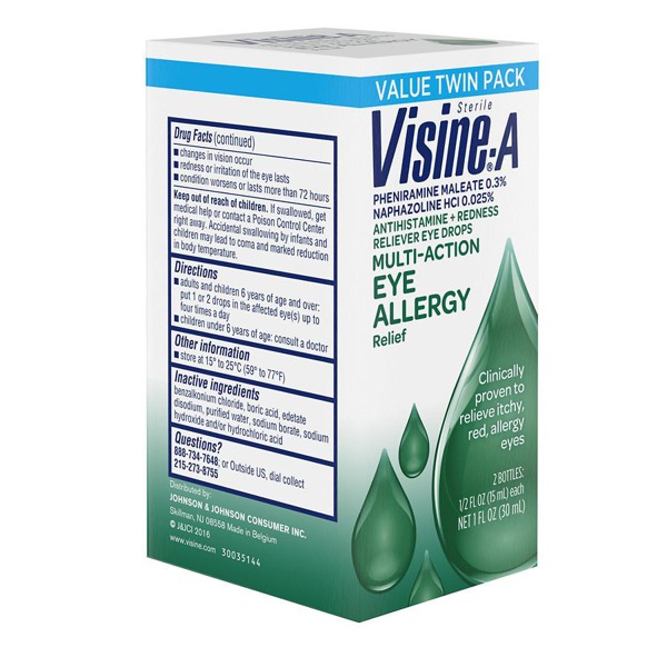 Visine A Antihistamine + Redness Multiaction Eye Allergy Reliever Eye