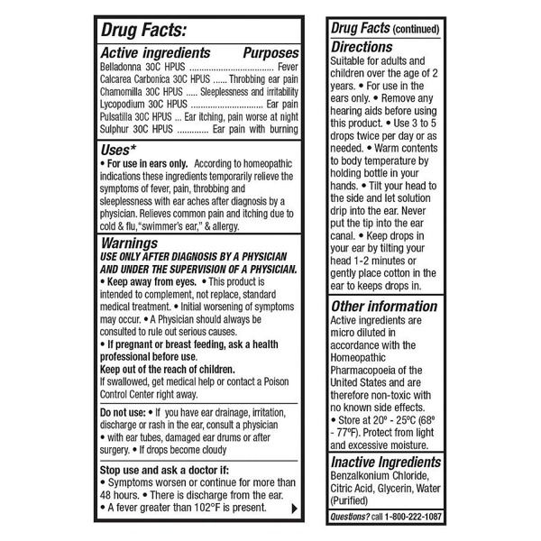 Walgreens Homeopathic Earache Drops 1Source