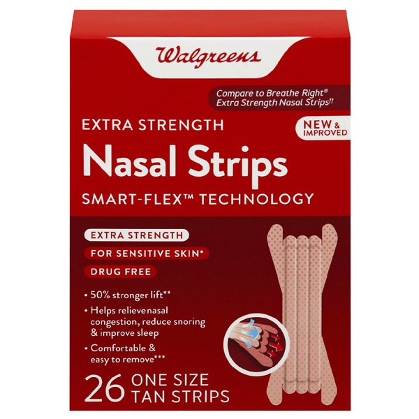 Walgreens Extra Strength Nasal Strips XSmall Tan 1Source