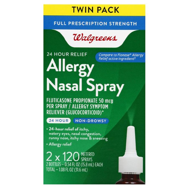 Walgreens Fluticasone Propionate 50 Mcg, 24 Hour Relief Allergy Nasal Spray 1Source