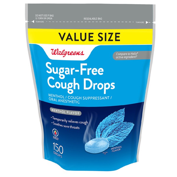 Walgreens SugarFree Cough Drops Menthol 1Source