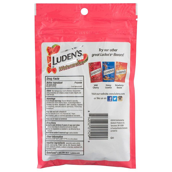 Luden'S Watermelon Throat Drops Watermelon 1Source