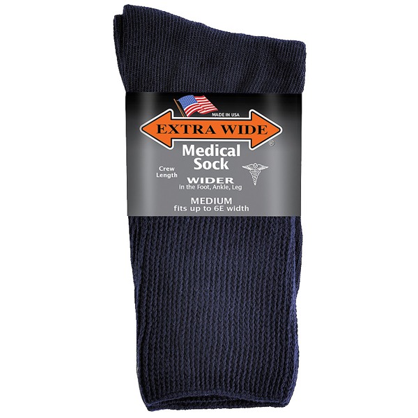 Extra Wide Medical Socks Mens Navy 1Source