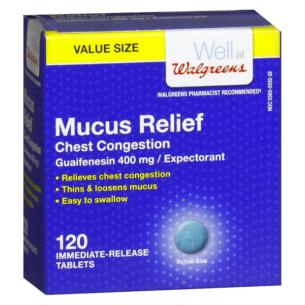 Walgreens Mucus Relief Chest Congestion ImmediateRelease Tablets 1Source