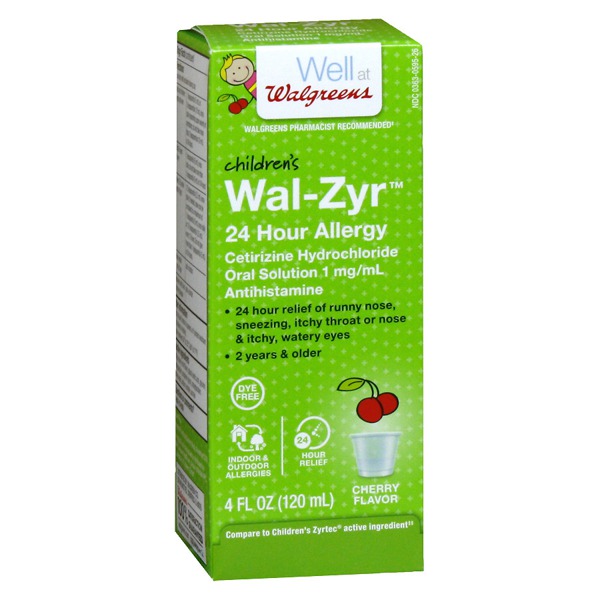 Walgreens WalZyr Children'S 24 Hour Allergy Liquid Cherry 1Source