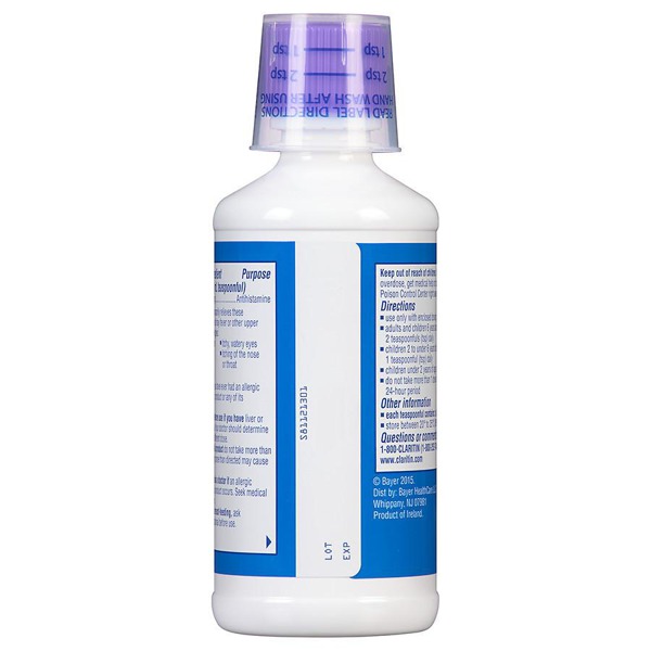 Claritin Children'S 24 Hour Allergy Relief DyeFree Syrup Grape 1Source